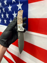 Load image into Gallery viewer, Pro-Tech ATCF Custom Steel Frame with Maple Burl Inlays and Nichols Damascus (2023 ATCF.010)