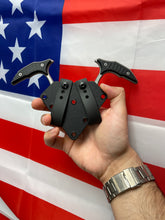 Load image into Gallery viewer, Microtech Double Bee Wharncliffe Full serrated 218D-9GTBKS