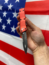 Load image into Gallery viewer, Microtech Troodon D/E Red Partial Serrated 138-2RD