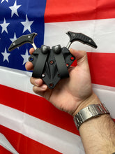 Load image into Gallery viewer, Microtech Double Bee Wharncliffe Full serrated 218D-9GTBKS