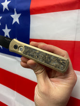 Load image into Gallery viewer, Pro-Tech Godson Custom AlBronze handle with FatCarbon "dark matter" inlay DLC blade