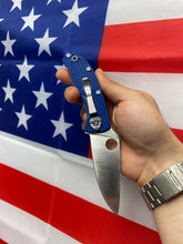 Load image into Gallery viewer, Spyderco C122PBL Tenacious Lightweight - 3.39" Satin Finish Plain Edge CPM-S35VN Blade - Blue FRN Handle