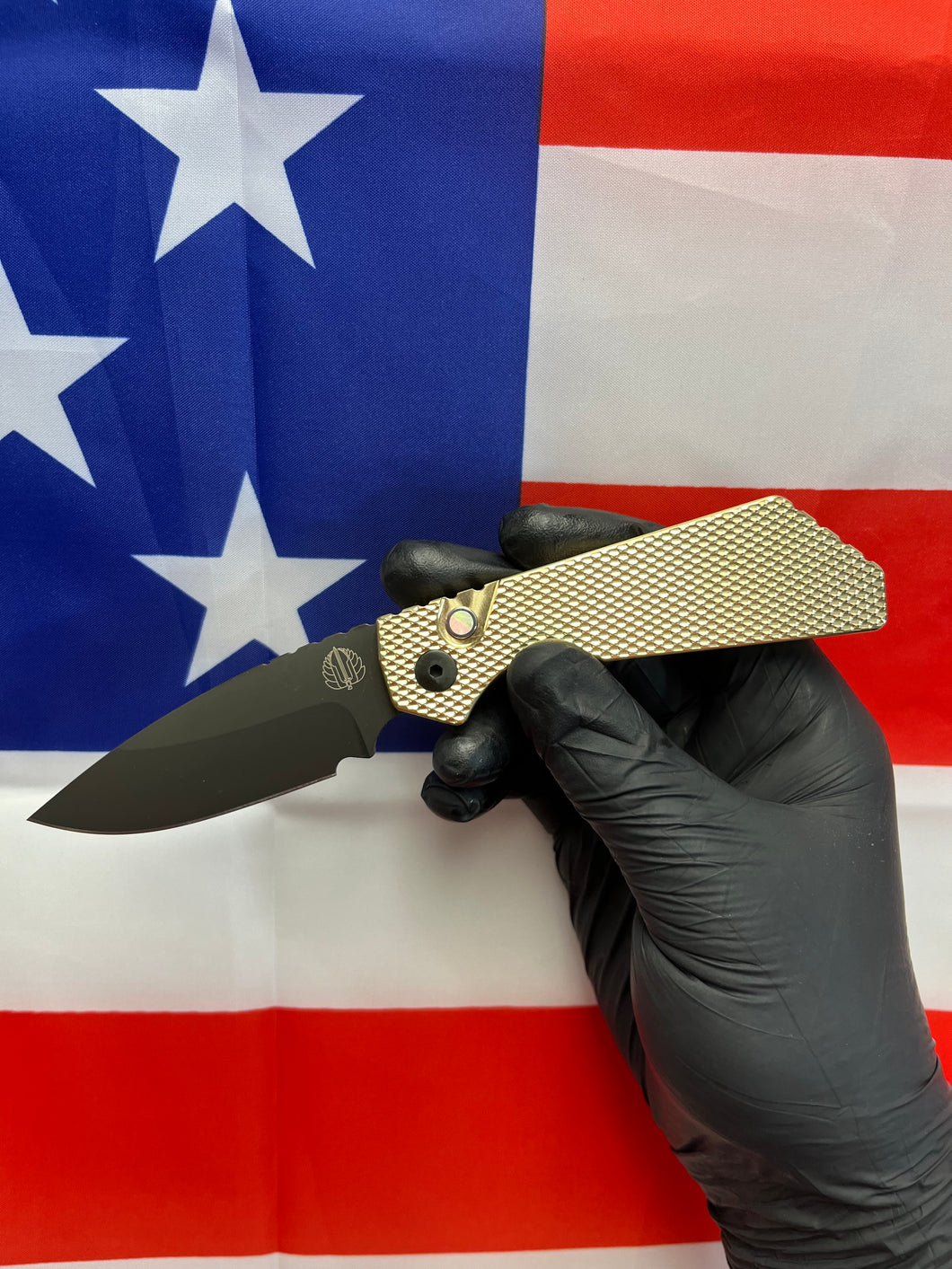 Pro-Tech Strider PT+ textured Bronze handle with DLC magnacut blade (PT236)