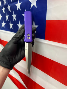 Pro-Tech Godfather Purple Handle Satin Blade (921-SATIN Purple)