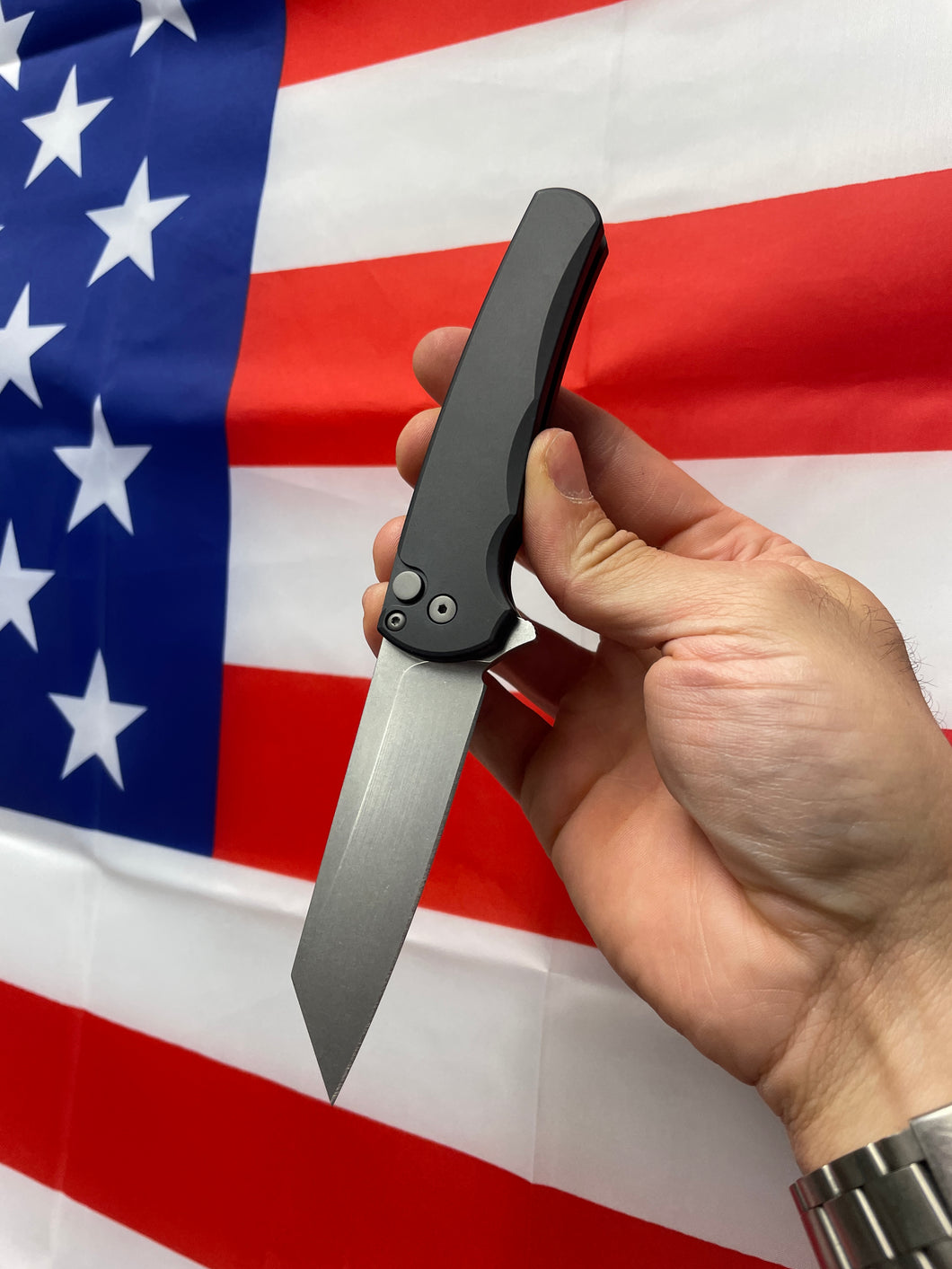 Pro-Tech Malibu Black Stonewash Reverse Tanto (5401)