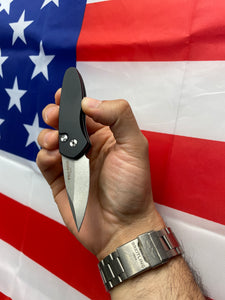 Pro-Tech Sprint Black Handle Stonewash Blade