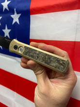 Load image into Gallery viewer, Pro-Tech Godson Custom AlBronze handle with FatCarbon &quot;dark matter&quot; inlay DLC blade
