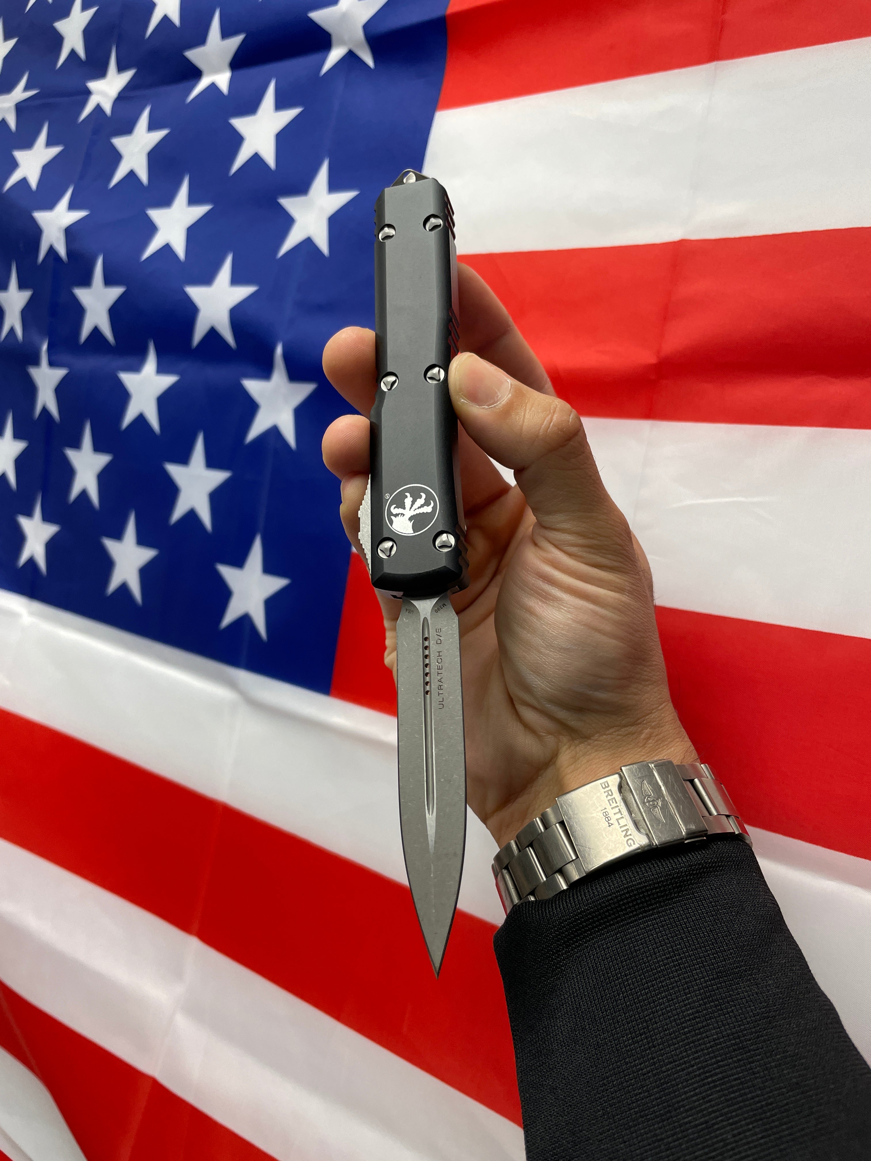 Microtech 121-10AP Ultratech S/E - Black Handle - Apocalyptic