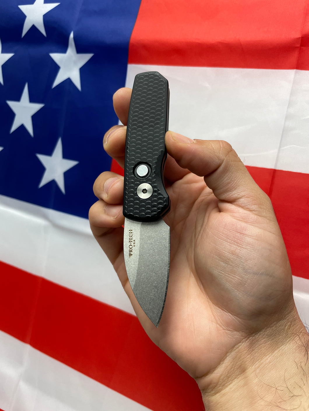 Pro-Tech Runt 5 Dragon Scale Stonewash Wharncliffe