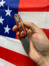 Load image into Gallery viewer, Pro-Tech Runt 5 Del Fuego Damascus Wharncliffe MOP Button (R5301-DF-Dama)
