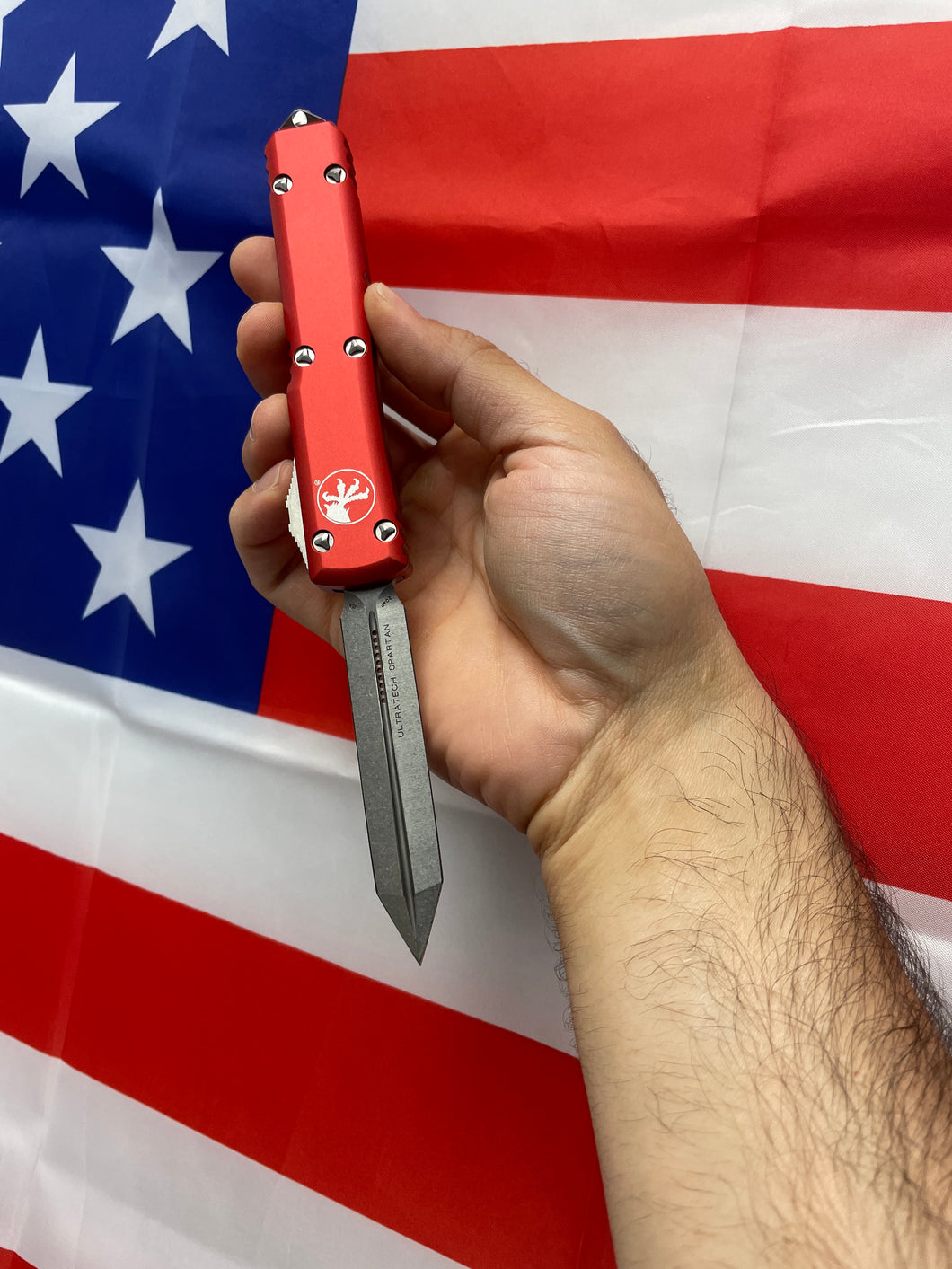 Microtech Ultratech Spartan Stonewash Red 223-10RD