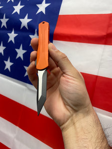 Heretic Manticore S two-tone Tanto Orange Handle