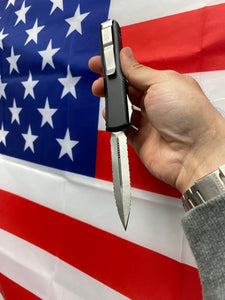 Microtech Ultratech D/E Stonewash Double Full Serrated 122-D12
