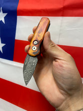 Load image into Gallery viewer, Pro-Tech Runt 5 Del Fuego Damascus Wharncliffe MOP Button (R5301-DF-Dama)
